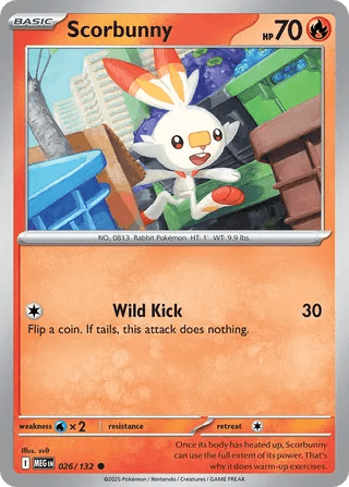 026/132 Scorbunny - Common Reverse Holo