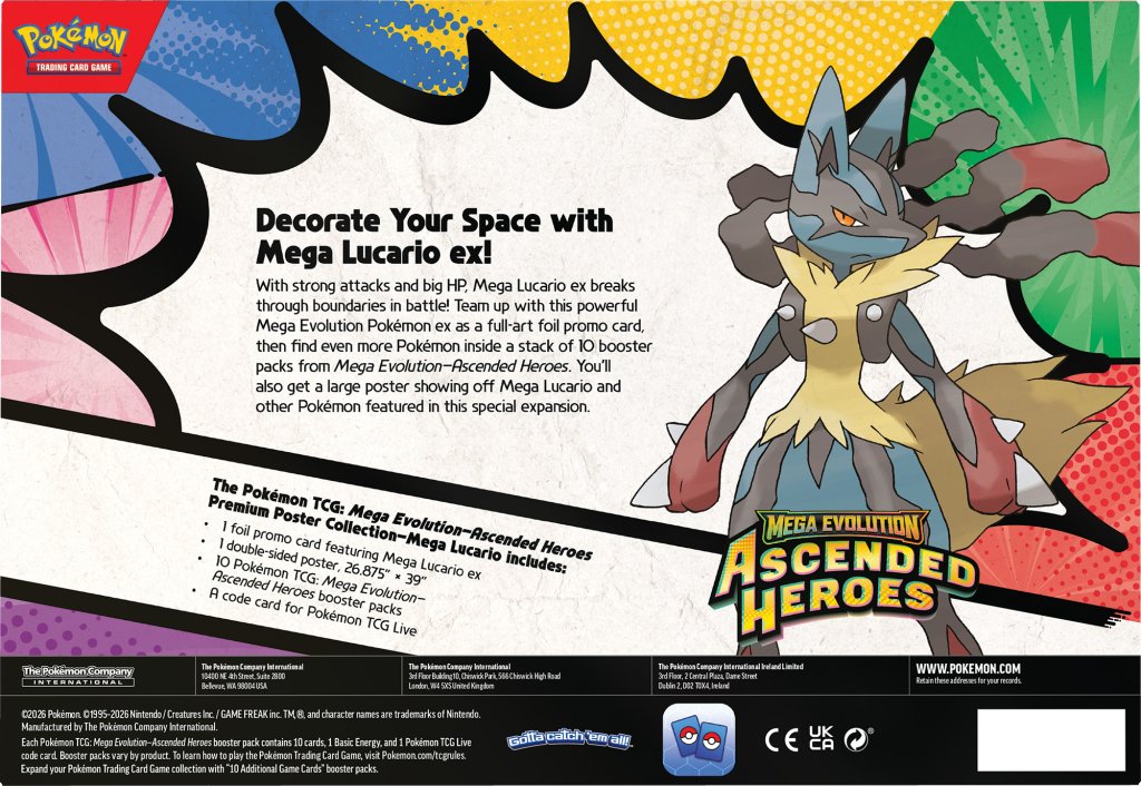 Pokemon - TCG - Ascended Heroes Premium Poster Collection—Mega Lucario ex