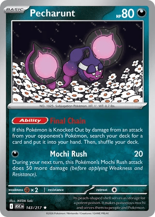143/217 Pecharunt - Rare Holo