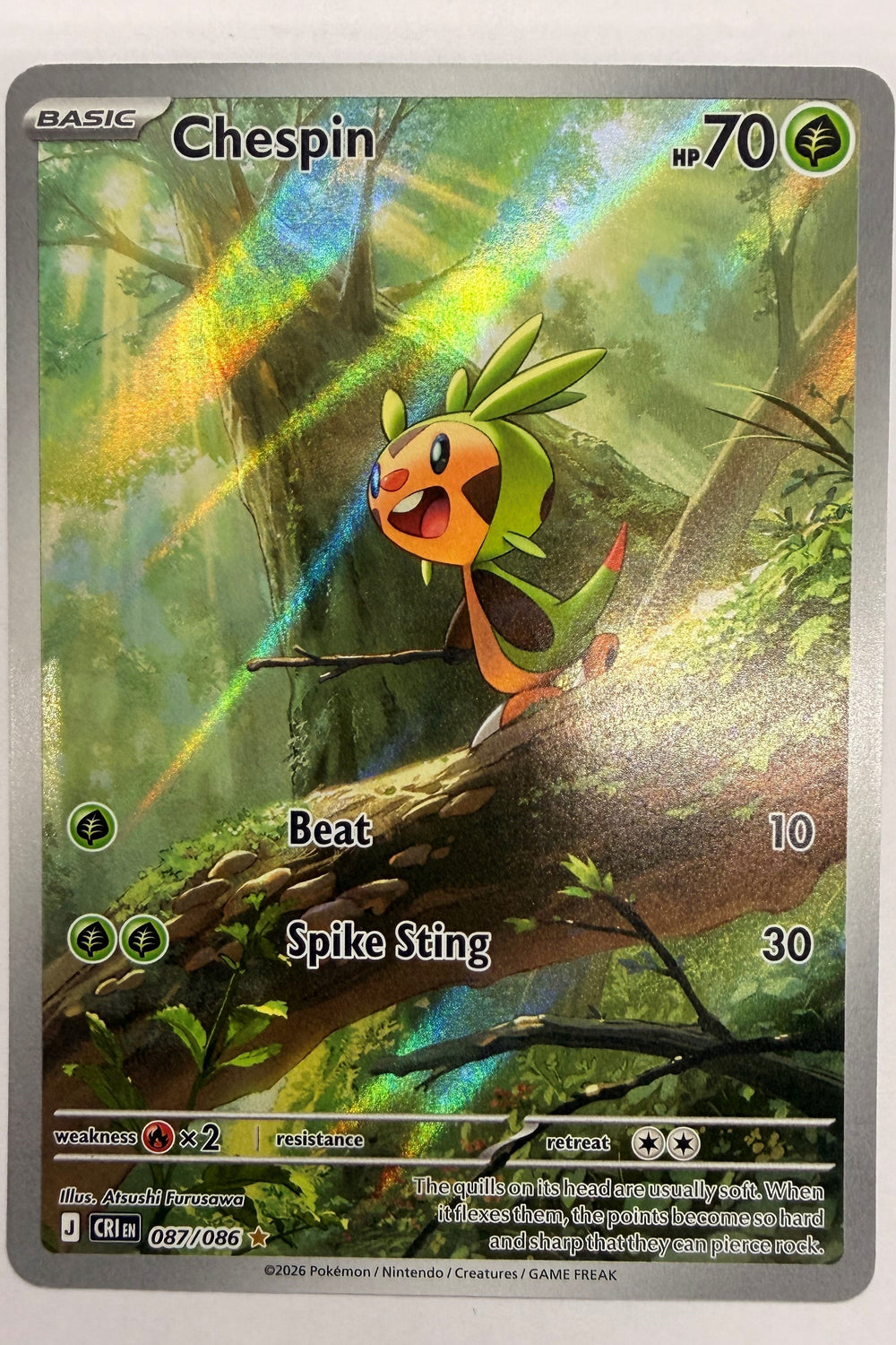 Chespin 087/086 Illustration Rare NM - Chaos Rising