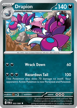 052/088 Drapion - Uncommon Reverse Holo