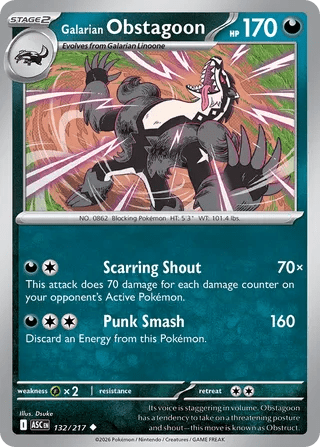 132/217 Galarian Obstagoon - Uncommon