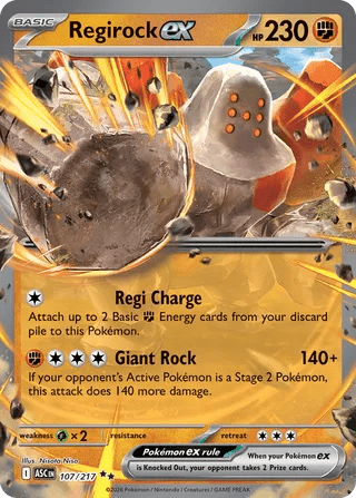 107/217 Regirock ex - Double Rare