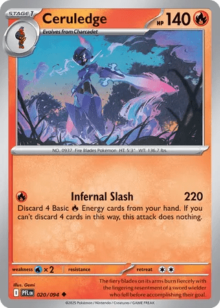 020/094 Ceruledge - Uncommon Reverse Holo