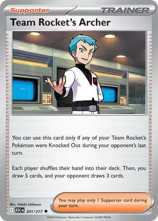 201/217 Team Rocket's Archer - Uncommon Reverse Holo