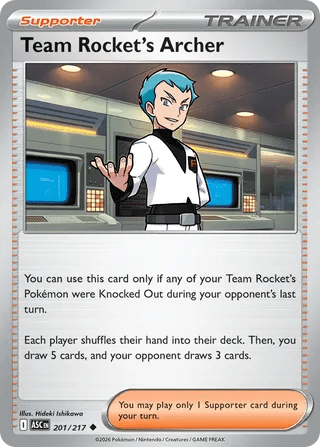 201/217 Team Rocket's Archer - Uncommon Reverse Holo