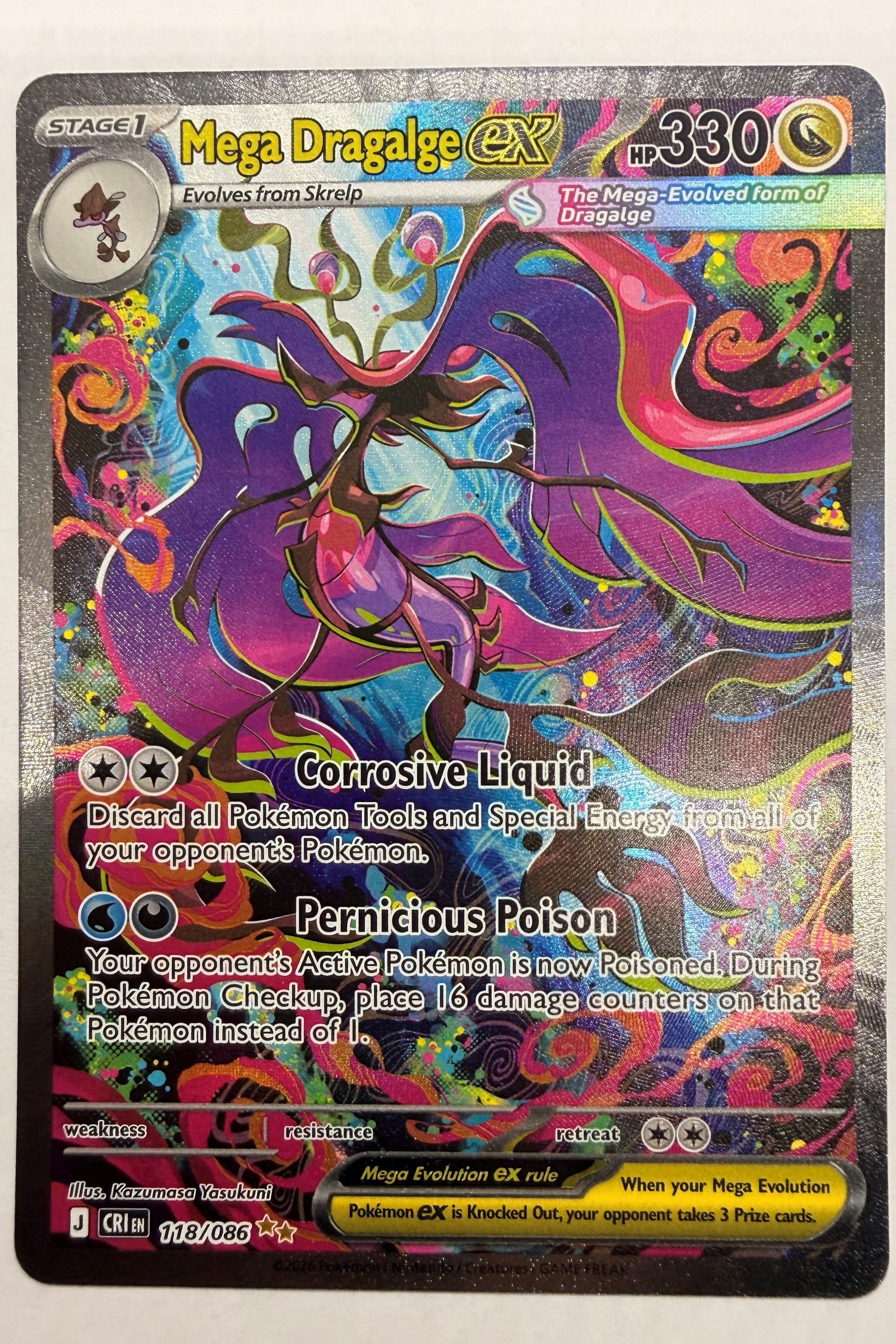Mega Dragalge ex 118/086 Special Illustration Rare NM - Chaos Rising