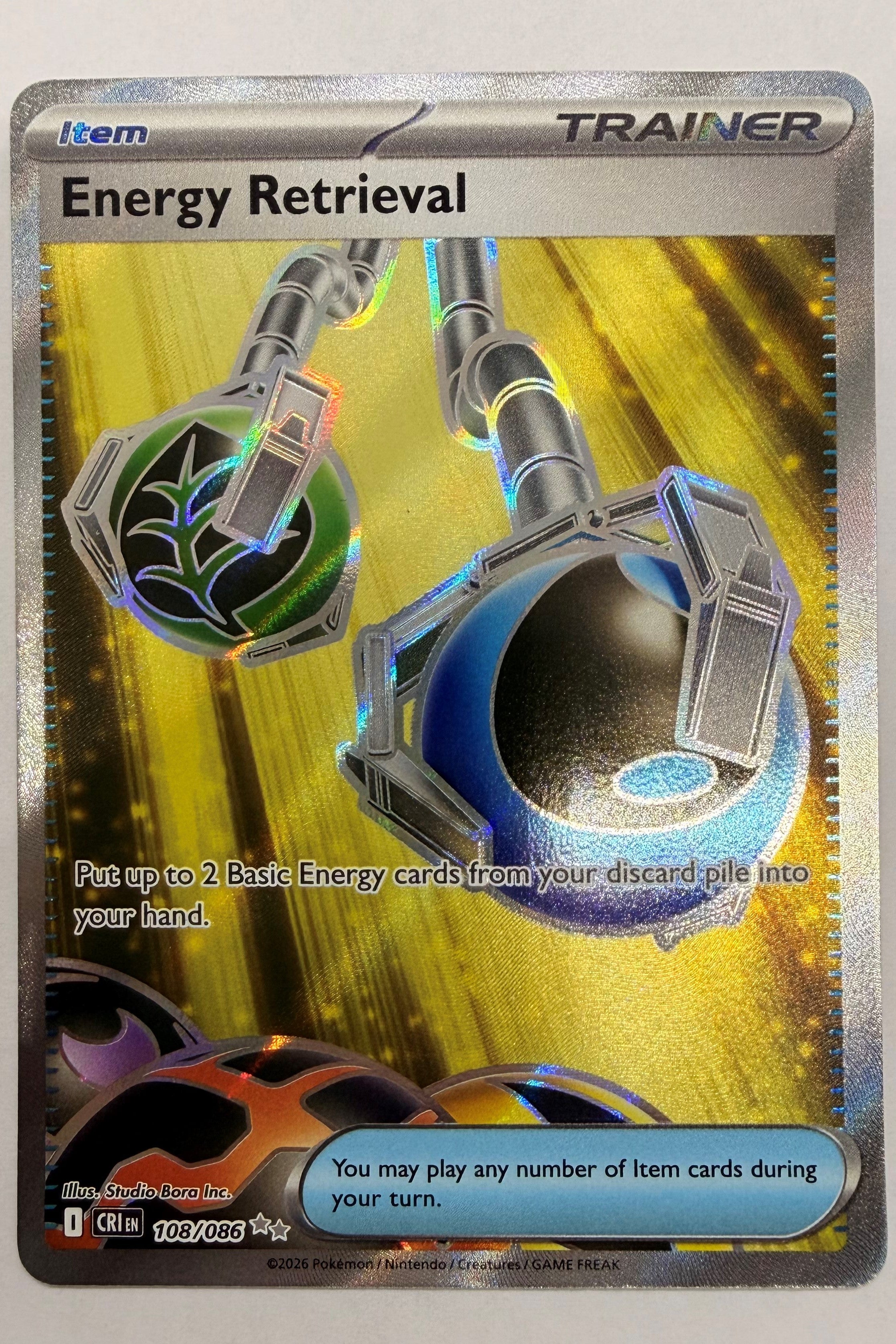 Energy Retrieval 108/086 Full Art Ultra Rare NM - Chaos Rising