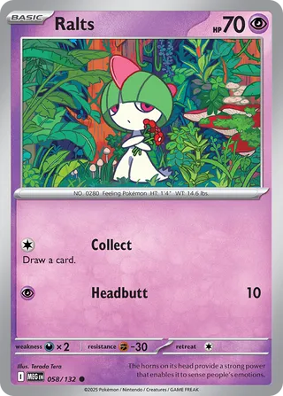 058/132 Ralts - Common Reverse Holo