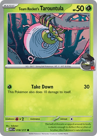 018/217 Team Rocket's Tarountula - Common