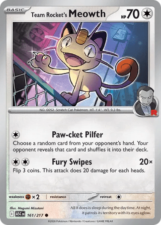 161/217 Team Rocket's Meowth - Common