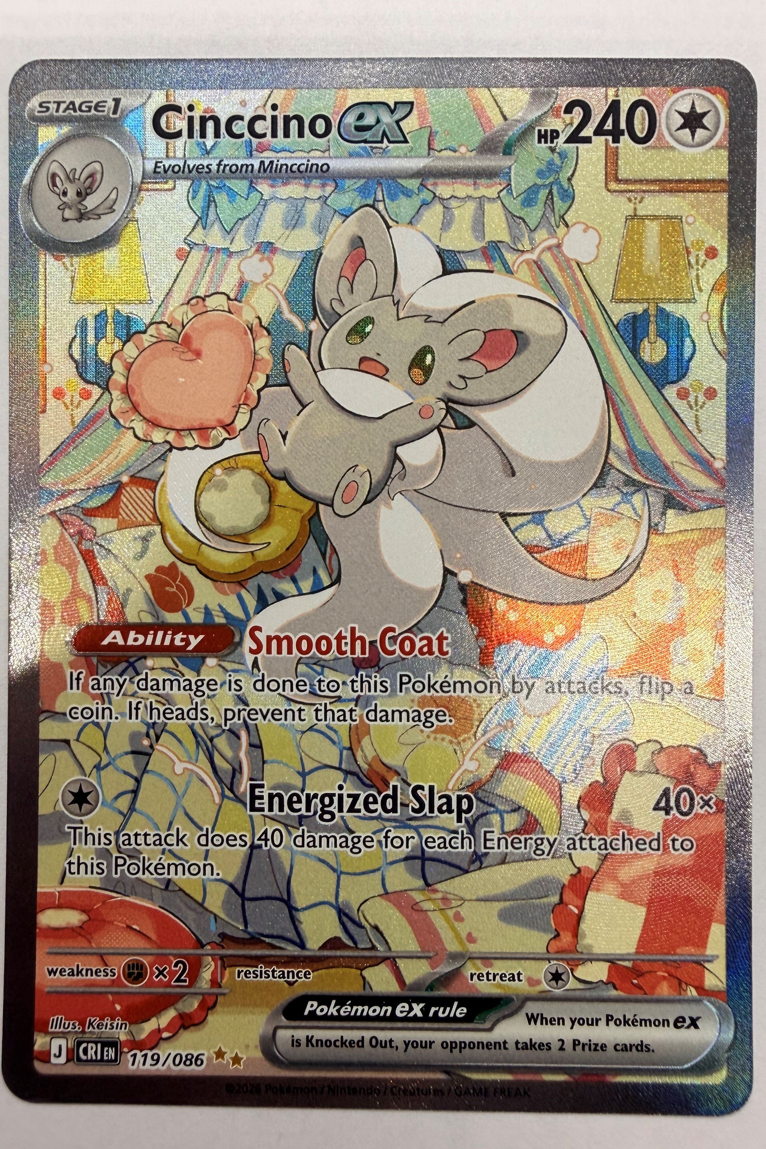 Cinccino ex 119/086 Special Illustration Rare NM - Chaos Rising