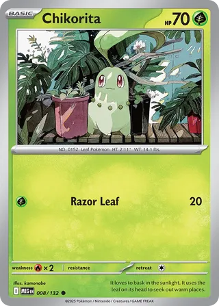 008/132 Chikorita - Common Reverse Holo