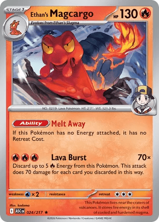 024/217 Ethan's Magcargo - Rare Holo