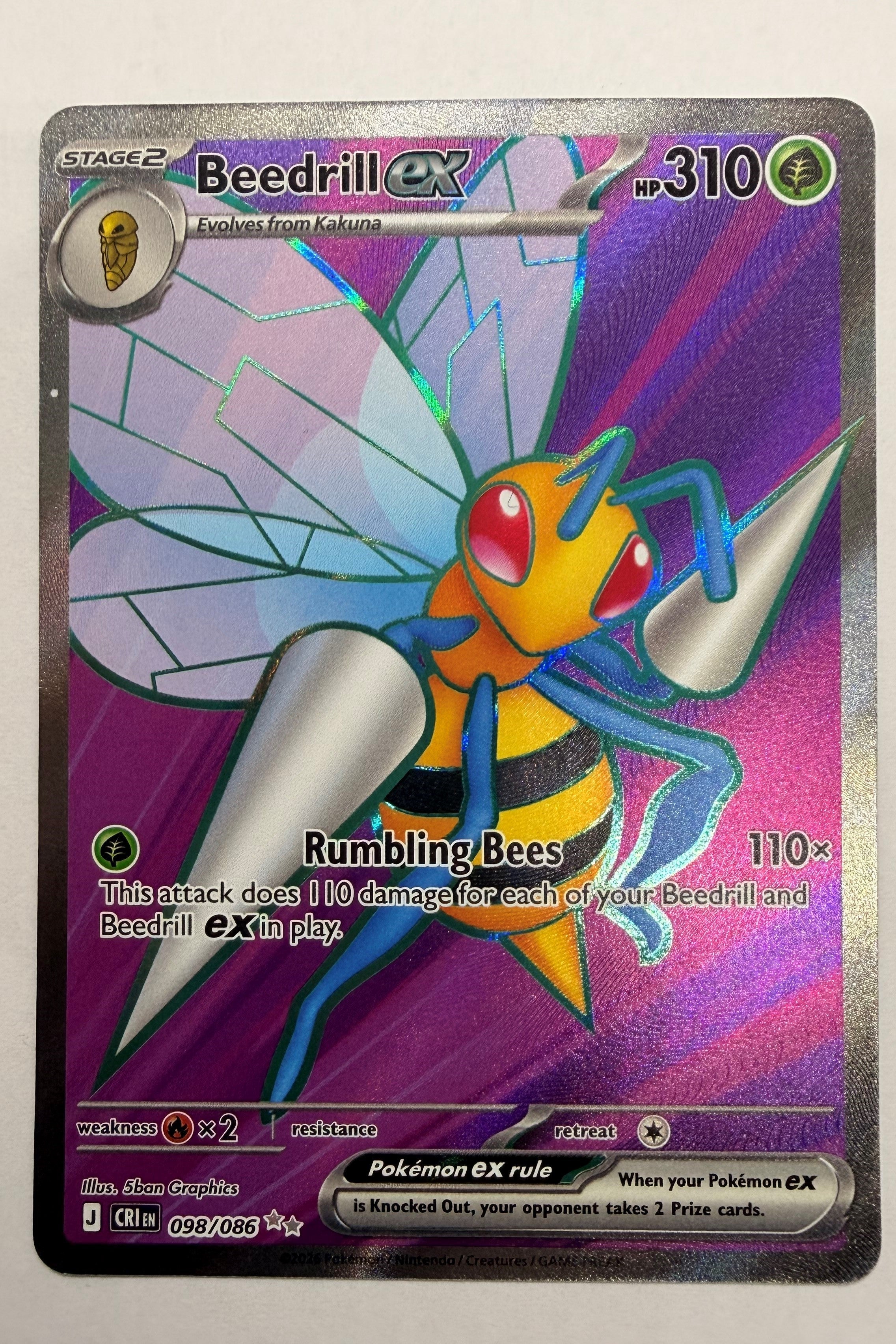 Beedrill 098/086 Full Art Ultra Rare NM - Chaos Rising