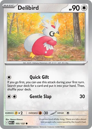 105/132 Delibird - Common Reverse Holo