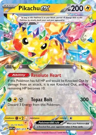 057/217 Pikachu ex - Double Rare