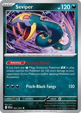 062/094 Seviper - Uncommon Reverse Holo