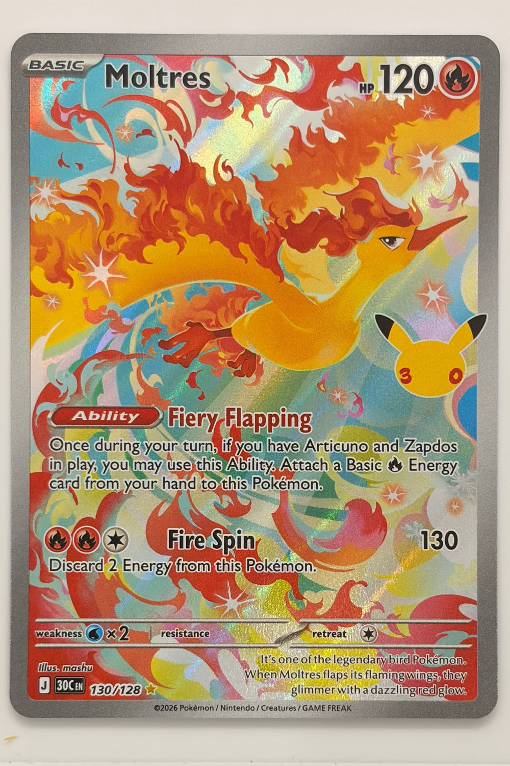 130/128 Moltres - Illustration Rare