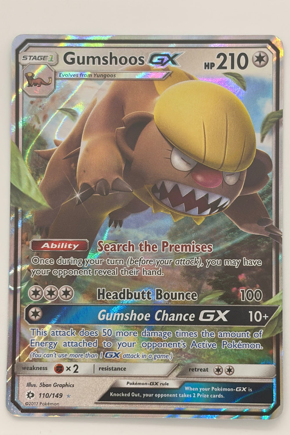 Gumshoos GX 110/149 Sun & Moon Ultra Rare NM