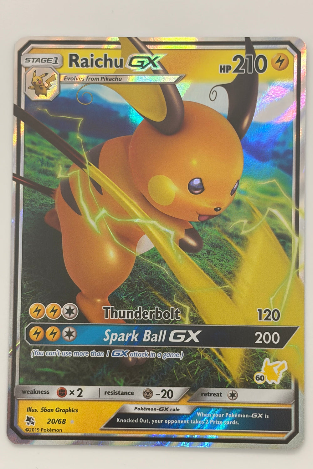 Raichu GX 20/68 Stamped Ultra Rare Battle Academy NM