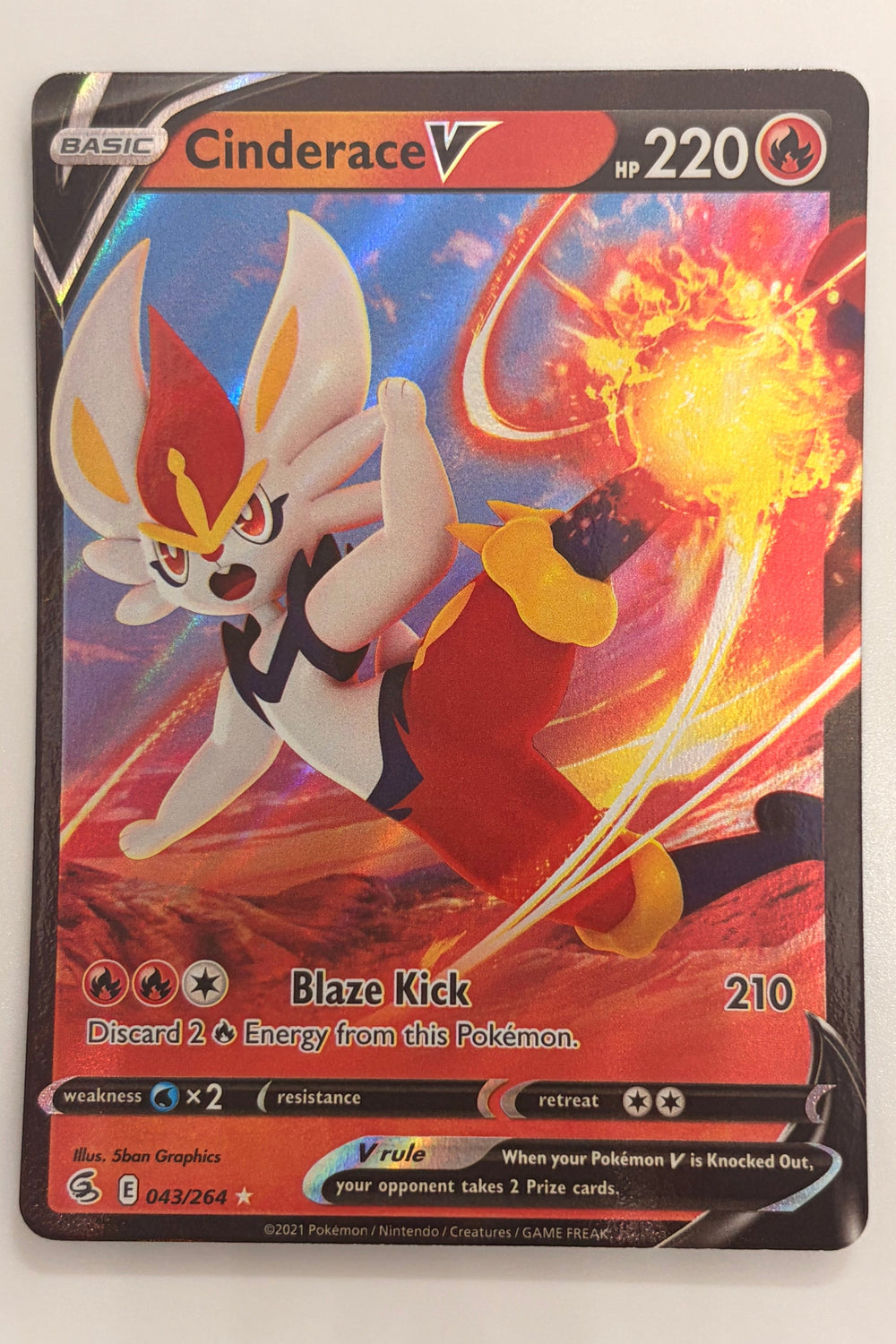 043/264 Cinderace V - Rare Holo V