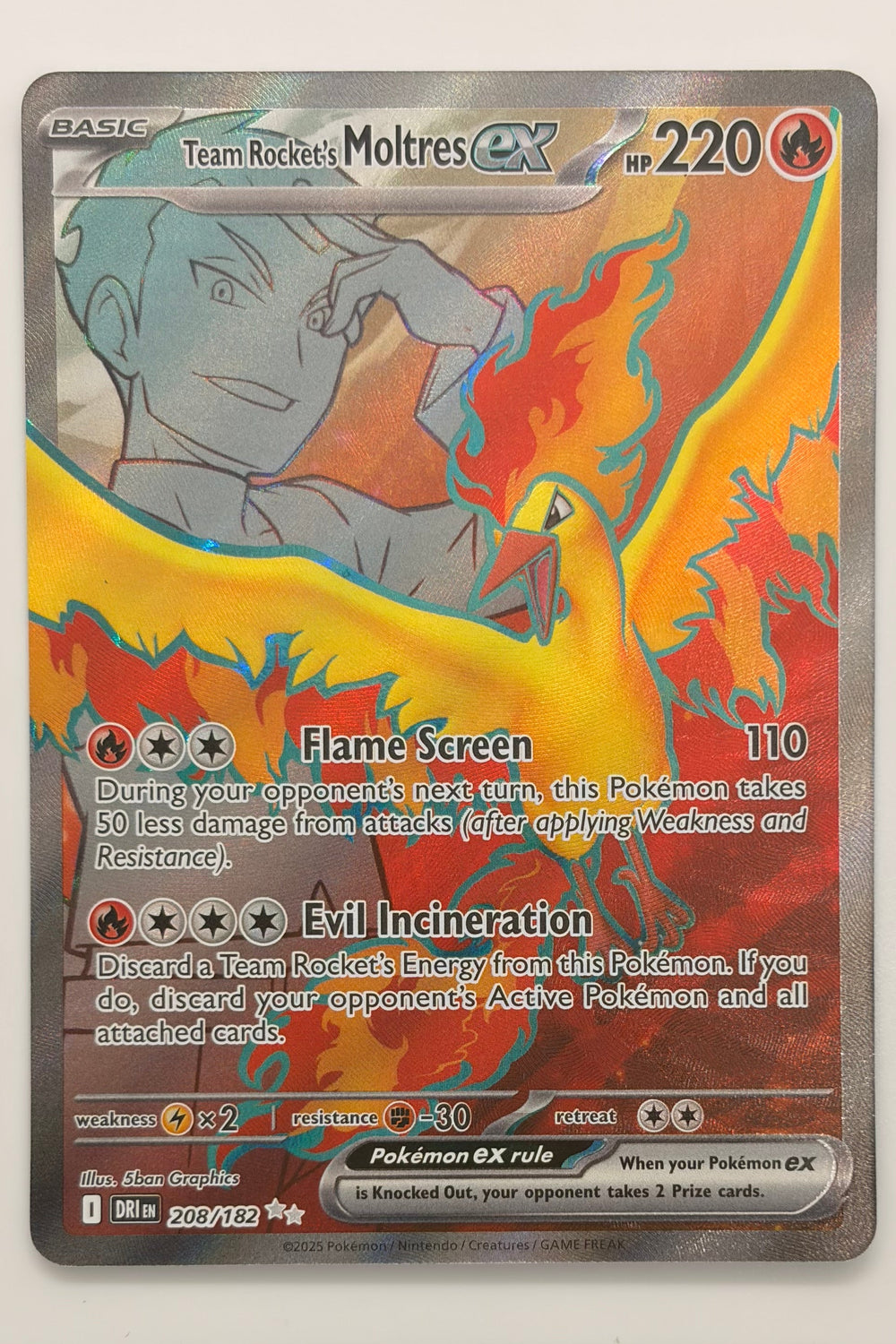 208/182 Team Rocket's Moltres ex - Ultra Rare