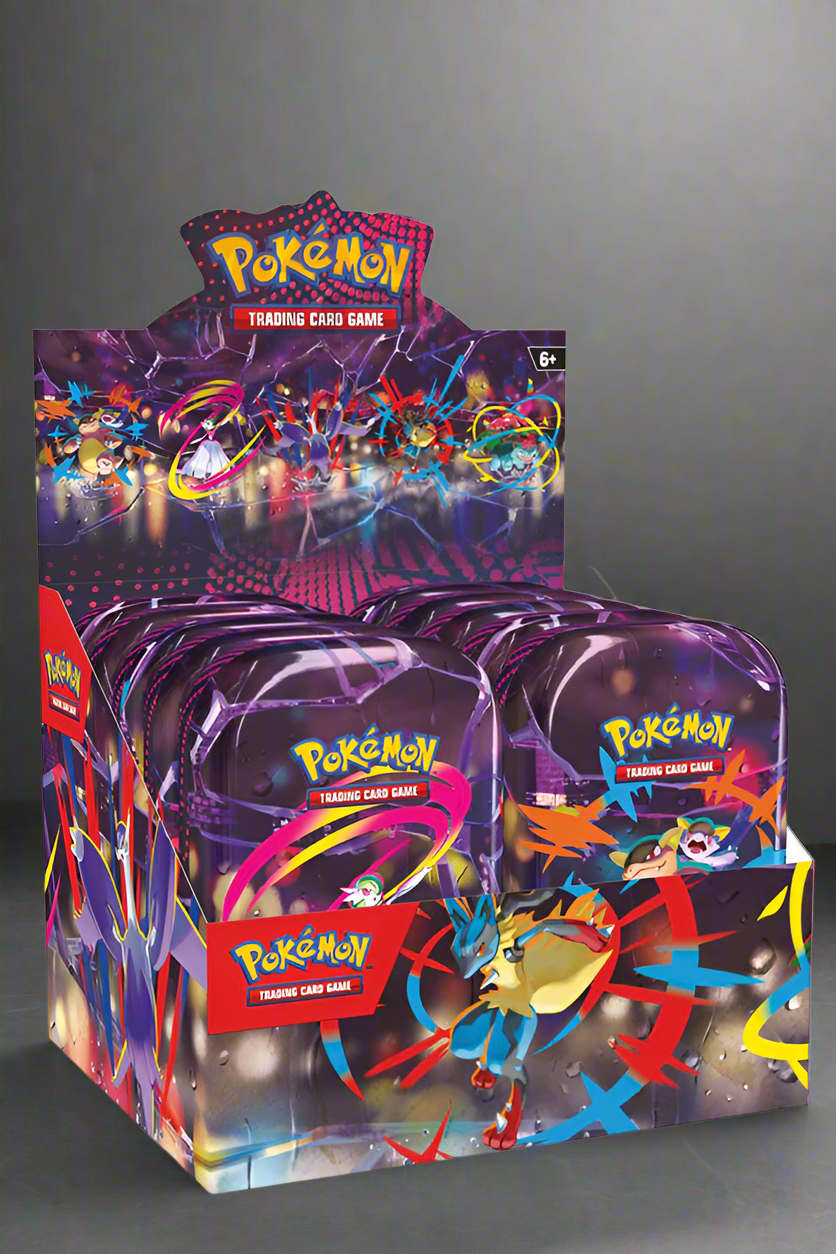 Pokémon trading card game packaging with colorful design
