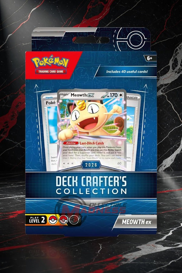 Pokemon TCG Deck Crafter's Collection, front of box on red marble
