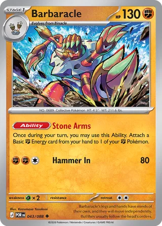 043/088 Barbaracle - Uncommon Reverse Holo