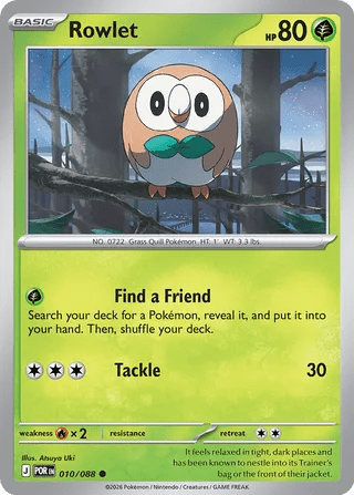 010/088 Rowlet - Common Reverse Holo