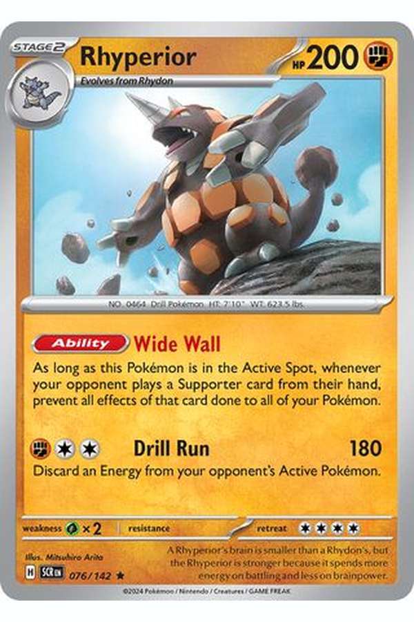 076/142 Rhyperior - Rare Reverse Holo