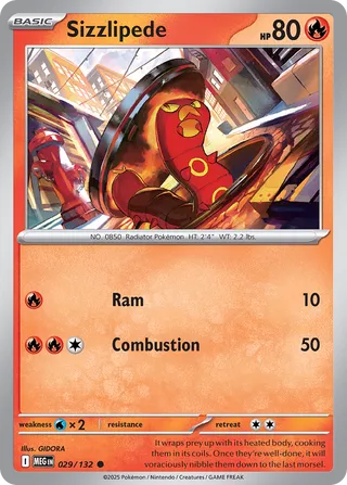 029/132 Sizzlipede - Common Reverse Holo