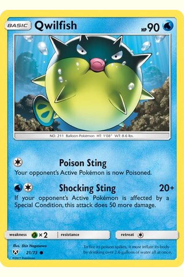 21/73 Qwilfish - Common Reverse Holo