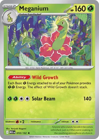 010/132 Meganium - Rare Reverse Holo