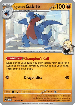 110/217 Cynthia's Gabite - Uncommon
