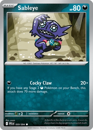 059/094 Sableye - Common Reverse Holo