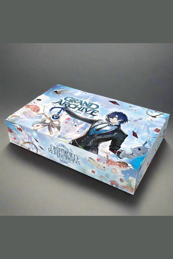 Card game box titled 'Grand Archive' with character illustration on a white background