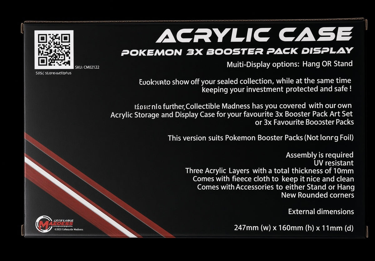 MADGuard 3x Booster Pack Acrylic Display Case | Hang or Stand