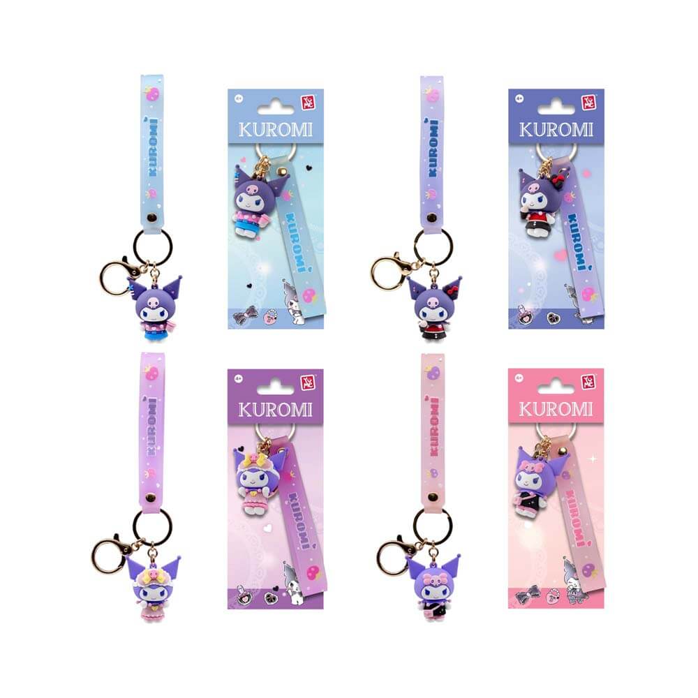 YuMe Hello Kitty and Friends Keychain & Strap Kuromi Cute Outfit Series - all four styles