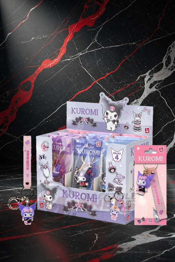 YuMe Hello Kitty and Friends Keychain & Strap Kuromi Cute Outfit Series display
