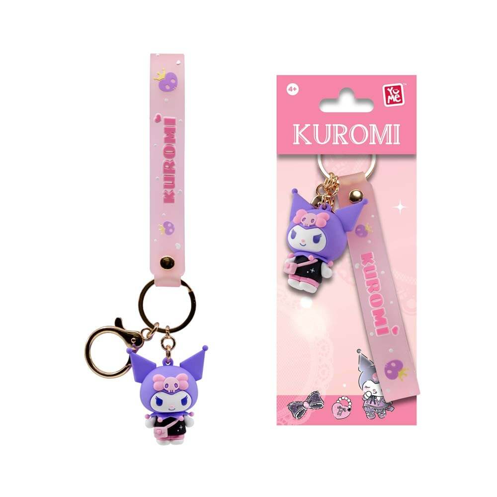 YuMe Hello Kitty and Friends Keychain & Strap Kuromi Cute Outfit Series - Out-and-About keychain and strap