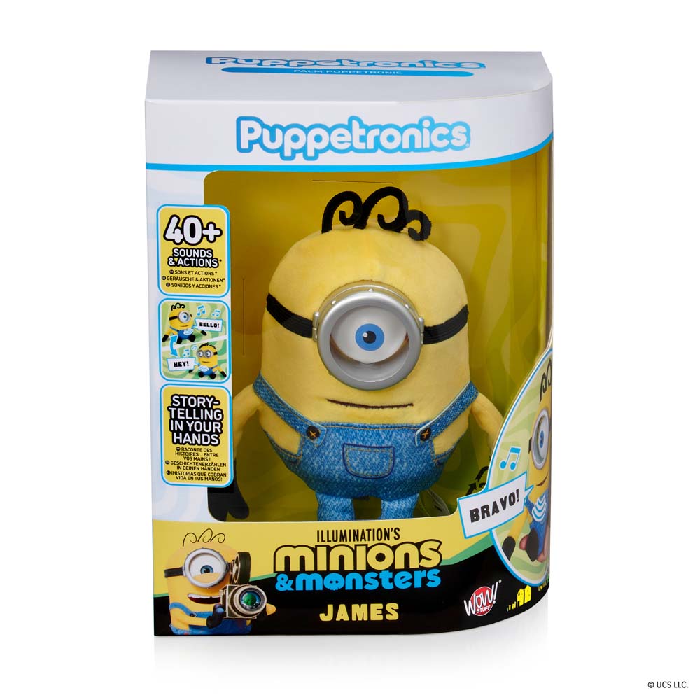 Minions & Monsters Palm Puppetronic James retail box front on white