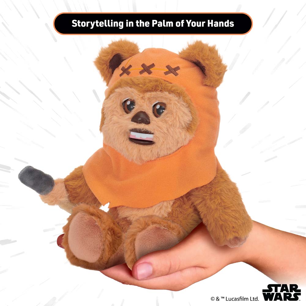 Star Wars Wicket Palm Puppetronic held in the palm of a hand