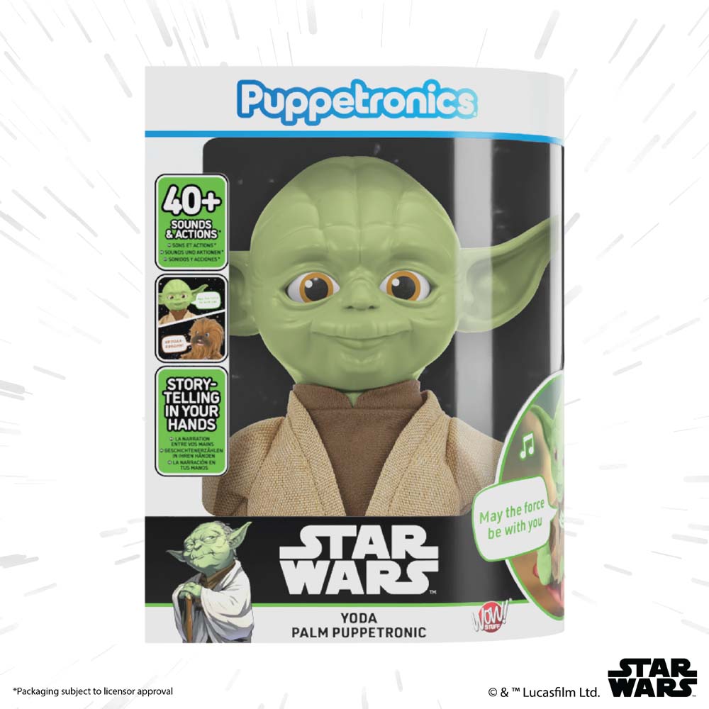 Star Wars Yoda Palm Puppetronic retail box front on white