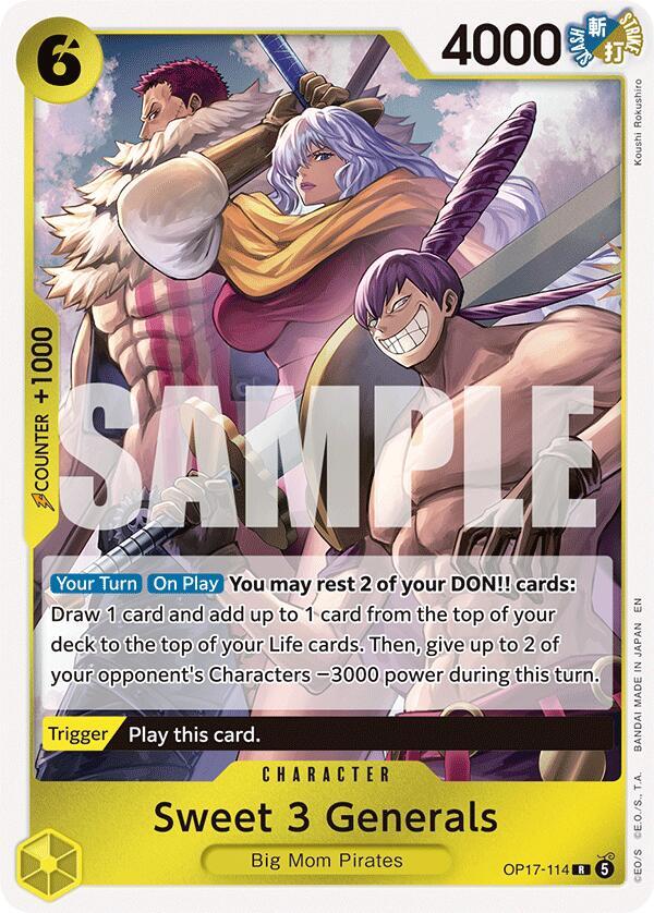 Sweet 3 Generals (OP17-114) Rare (OP-17: The World's Strongest Warriors) Japanese