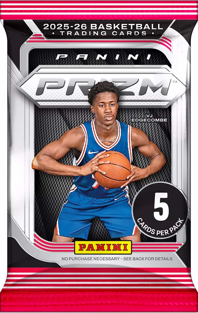 Panini Prizm Basketball 2025-26 pack with VJ Edgecombe, 5 cards per pack