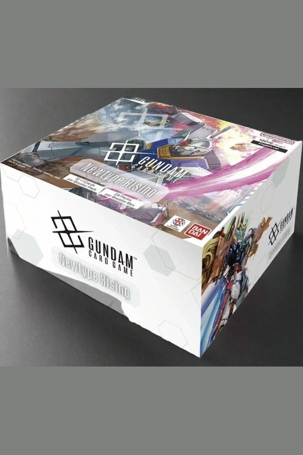 Gundam card game box with character images on a white background