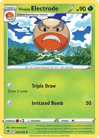 003/189 Hisuian Electrode - Uncommon Reverse Holo - Collectible Madness