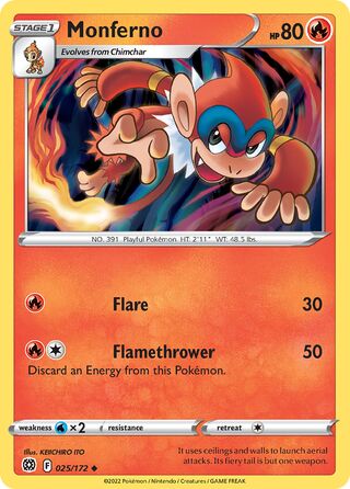 025/172 Monferno - Uncommon - Collectible Madness